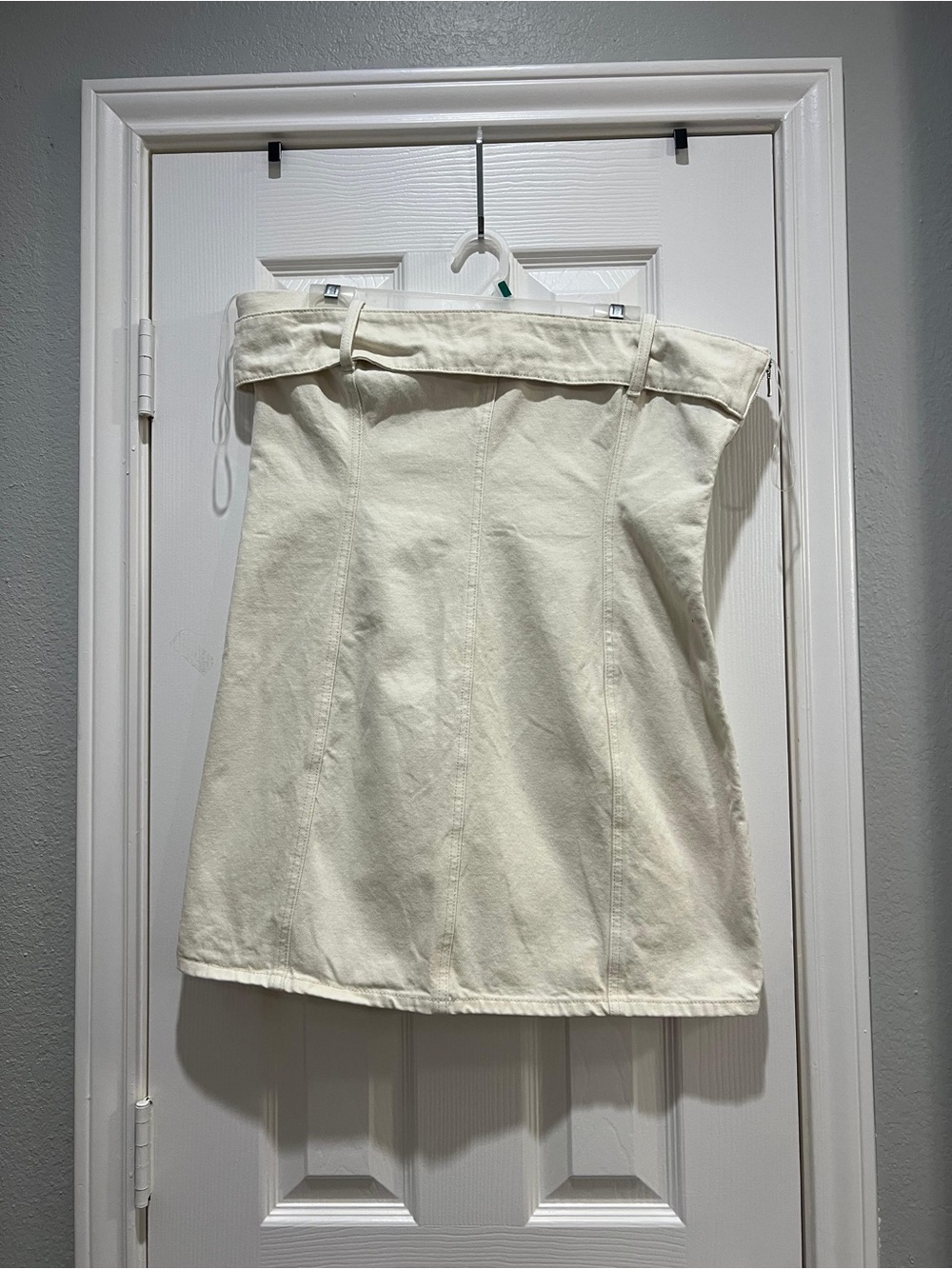 MESHKI Teddi White/Ivory Strapless Denim Mini Dress XXL 🤍 - Picture 3 of 11